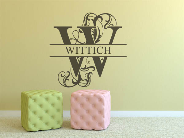 Wandtattoo verschnörkeltes W mit Wittich