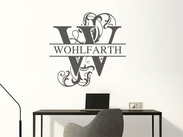 Wandtattoo verschnörkeltes W mit Wohlfarth