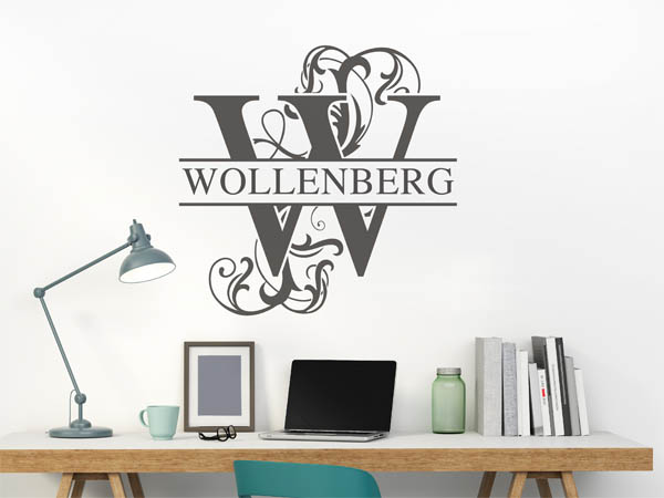 Wandtattoo verschnörkeltes W mit Wollenberg