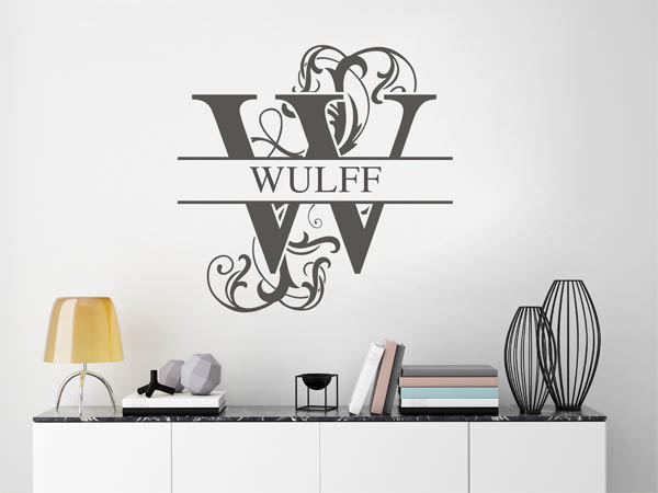 Wandtattoo verschnörkeltes W mit Wulff
