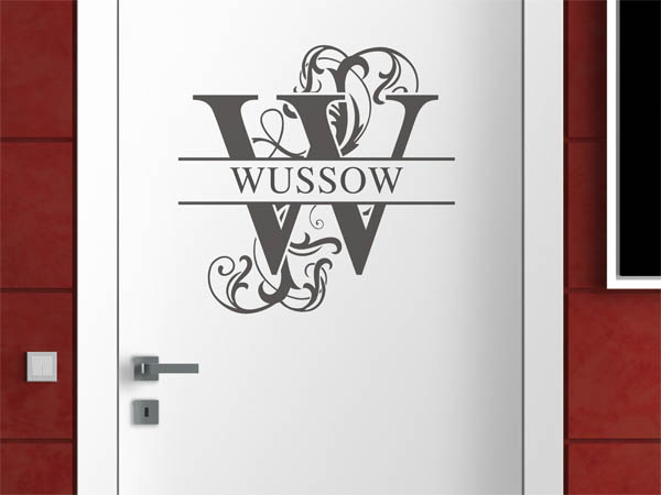 Wandtattoo verschnörkeltes W mit Wussow