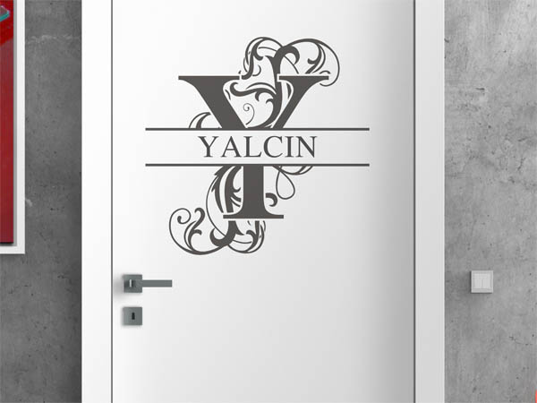 Wandtattoo verschnörkeltes Y mit Yalcin