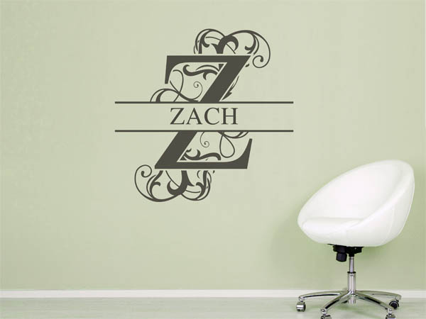Wandtattoo verschnörkeltes Z mit Zach