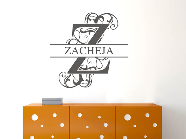 Wandtattoo verschnörkeltes Z mit Zacheja