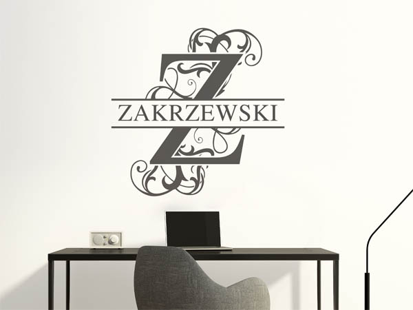 Wandtattoo verschnörkeltes Z mit Zakrzewski