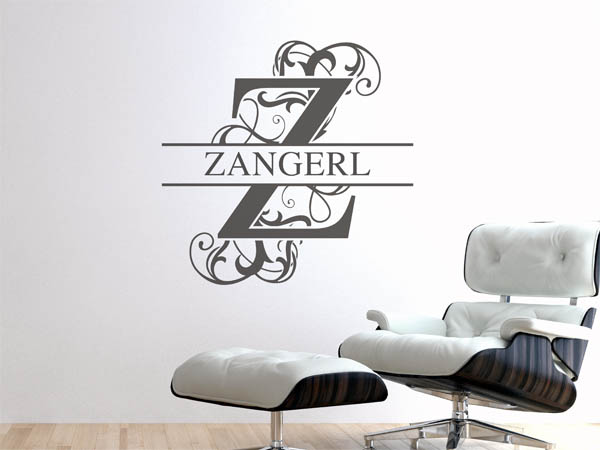 Wandtattoo verschnörkeltes Z mit Zangerl