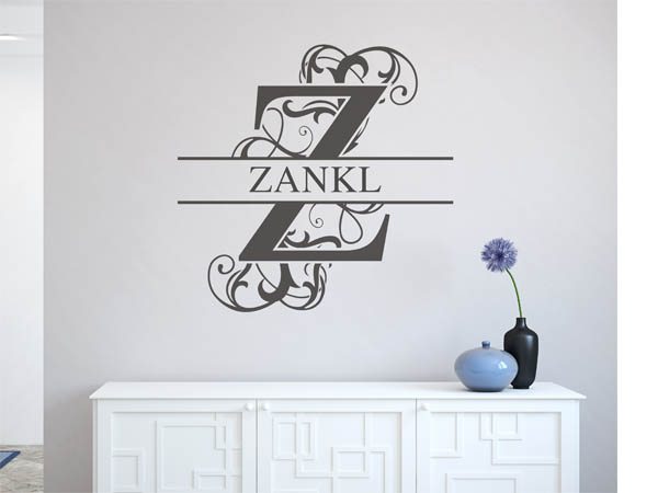 Wandtattoo verschnörkeltes Z mit Zankl