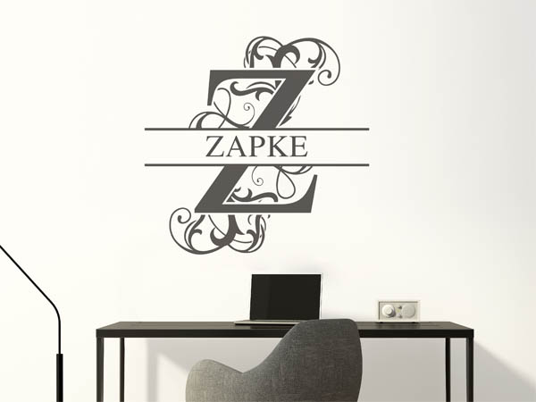 Wandtattoo verschnörkeltes Z mit Zapke