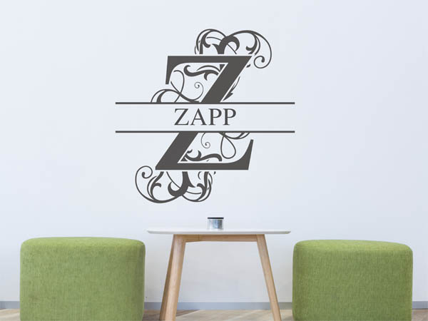Wandtattoo verschnörkeltes Z mit Zapp