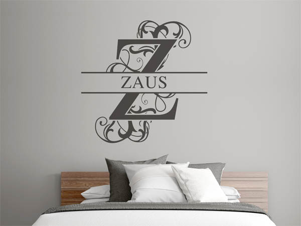 Wandtattoo verschnörkeltes Z mit Zaus
