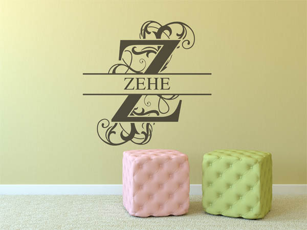 Wandtattoo verschnörkeltes Z mit Zehe