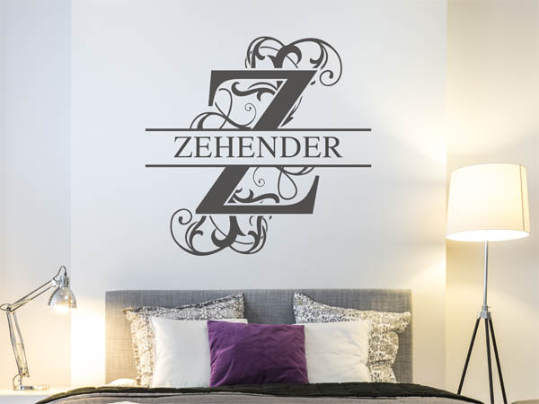 Wandtattoo verschnörkeltes Z mit Zehender