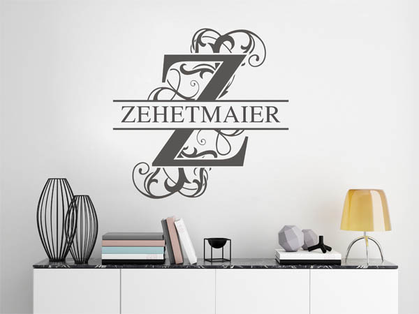 Wandtattoo verschnörkeltes Z mit Zehetmaier