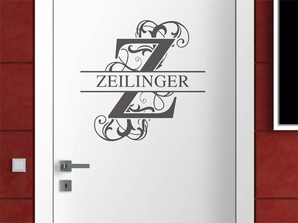 Wandtattoo verschnörkeltes Z mit Zeilinger