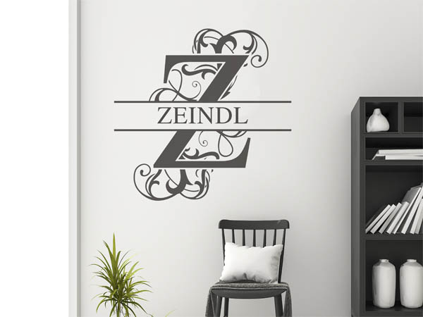 Wandtattoo verschnörkeltes Z mit Zeindl