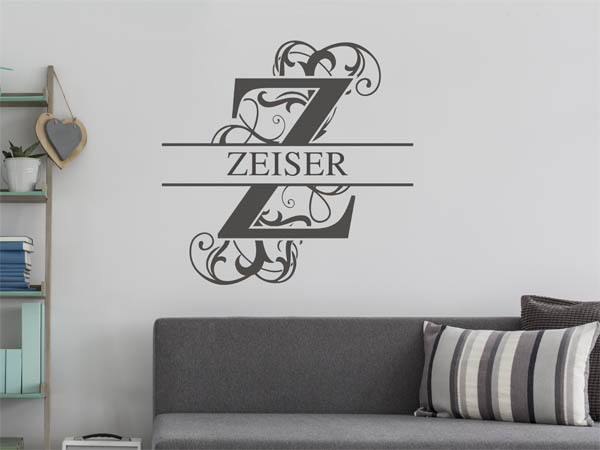 Wandtattoo verschnörkeltes Z mit Zeiser