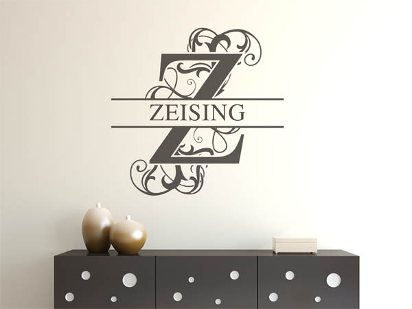 Wandtattoo verschnörkeltes Z mit Zeising