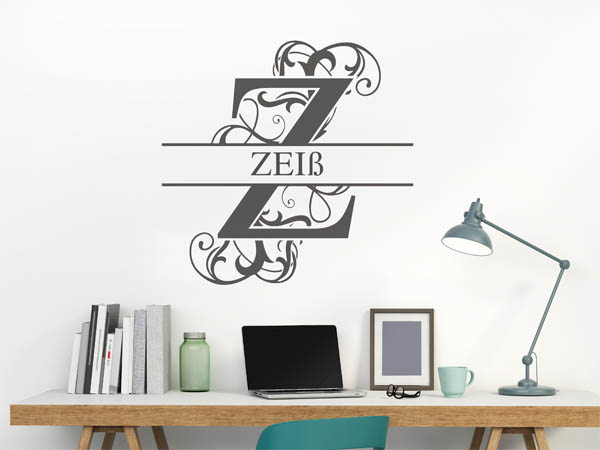 Wandtattoo verschnörkeltes Z mit Zeiß