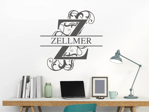 Wandtattoo verschnörkeltes Z mit Zellmer