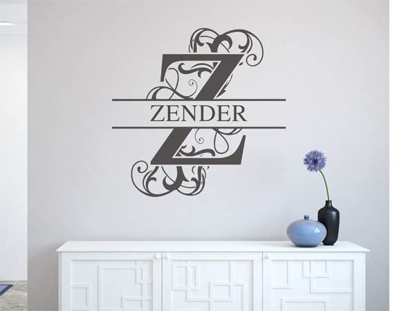 Wandtattoo verschnörkeltes Z mit Zender