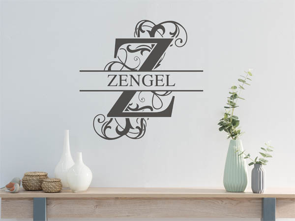 Wandtattoo verschnörkeltes Z mit Zengel