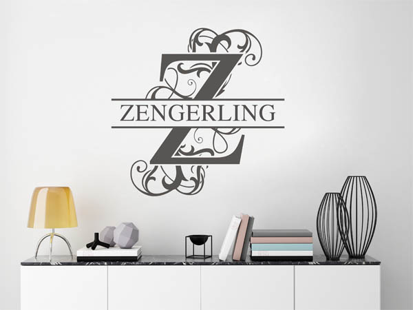 Wandtattoo verschnörkeltes Z mit Zengerling