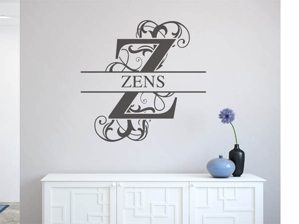 Wandtattoo verschnörkeltes Z mit Zens