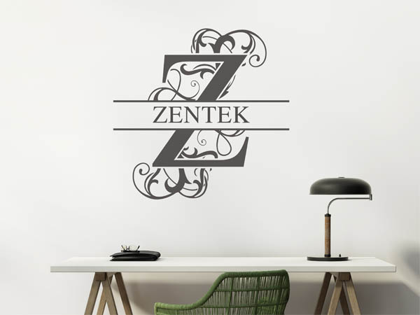 Wandtattoo verschnörkeltes Z mit Zentek