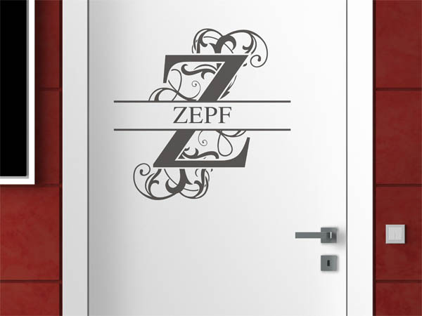 Wandtattoo verschnörkeltes Z mit Zepf