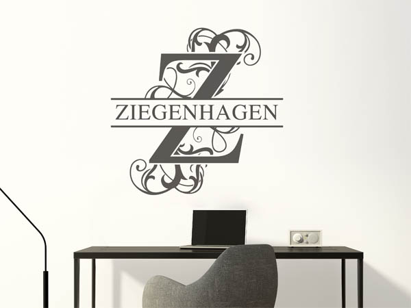 Wandtattoo verschnörkeltes Z mit Ziegenhagen