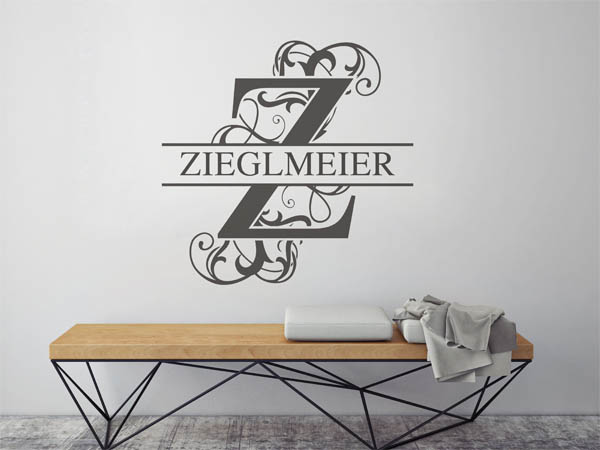 Wandtattoo verschnörkeltes Z mit Zieglmeier