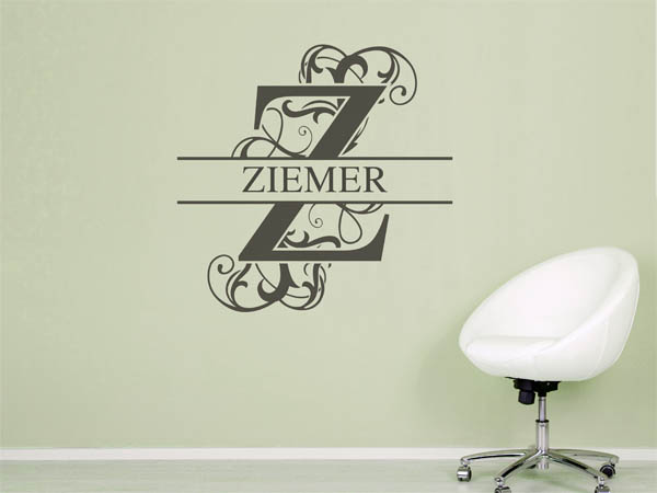 Wandtattoo verschnörkeltes Z mit Ziemer