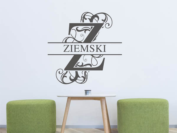 Wandtattoo verschnörkeltes Z mit Ziemski