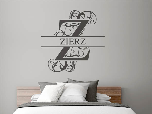 Wandtattoo verschnörkeltes Z mit Zierz