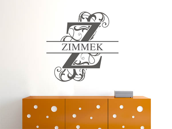Wandtattoo verschnörkeltes Z mit Zimmek