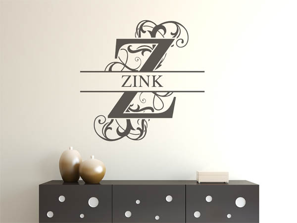 Wandtattoo verschnörkeltes Z mit Zink
