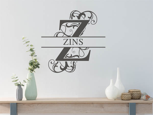 Wandtattoo verschnörkeltes Z mit Zins