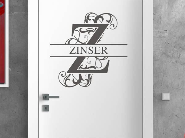 Wandtattoo verschnörkeltes Z mit Zinser