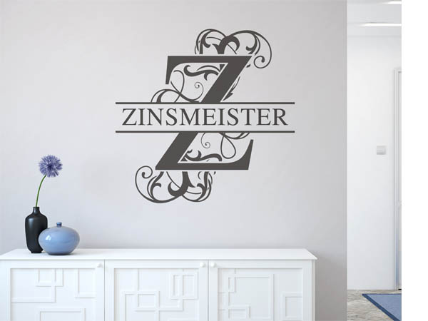 Wandtattoo verschnörkeltes Z mit Zinsmeister
