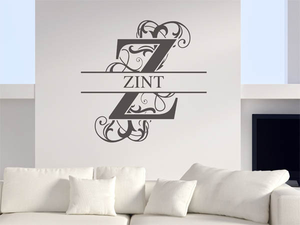Wandtattoo verschnörkeltes Z mit Zint