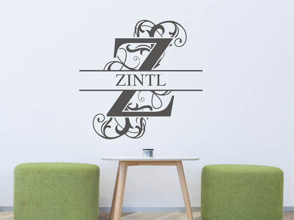 Wandtattoo verschnörkeltes Z mit Zintl