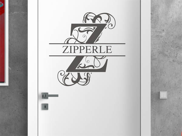 Wandtattoo verschnörkeltes Z mit Zipperle