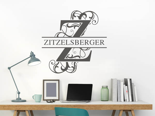 Wandtattoo verschnörkeltes Z mit Zitzelsberger