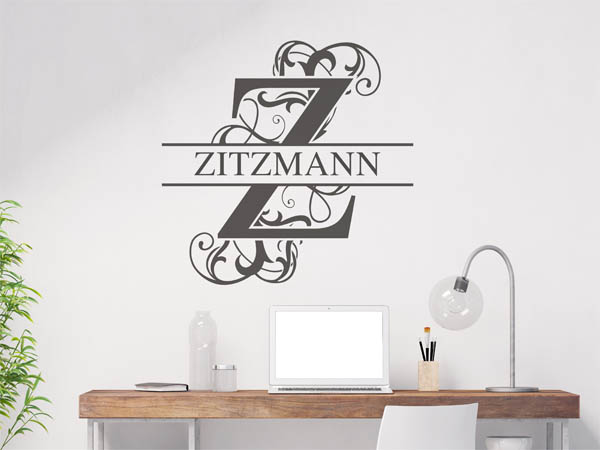 Wandtattoo verschnörkeltes Z mit Zitzmann