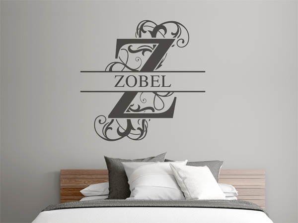 Wandtattoo verschnörkeltes Z mit Zobel