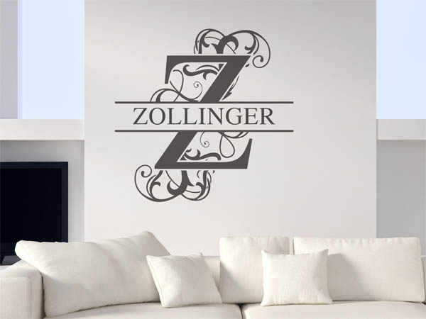 Wandtattoo verschnörkeltes Z mit Zollinger