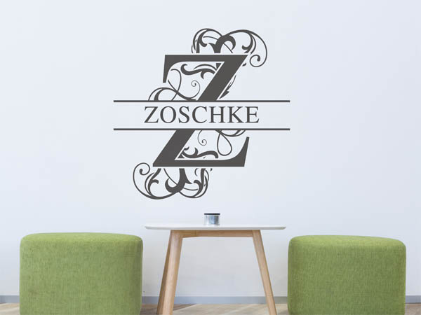 Wandtattoo verschnörkeltes Z mit Zoschke