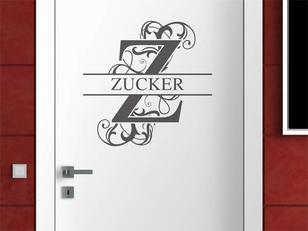 Wandtattoo verschnörkeltes Z mit Zucker