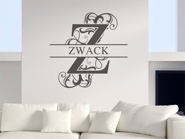 Wandtattoo verschnörkeltes Z mit Zwack