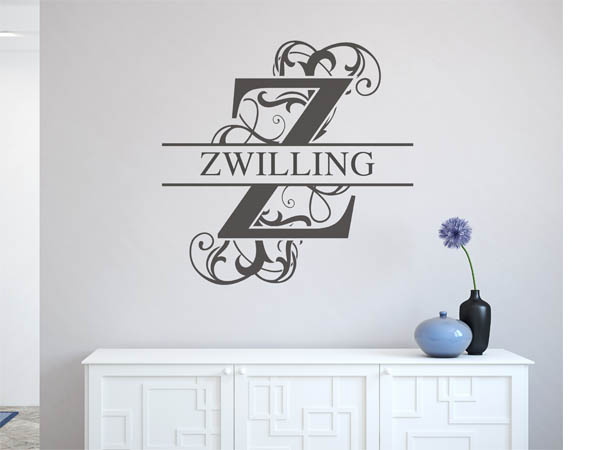 Wandtattoo verschnörkeltes Z mit Zwilling